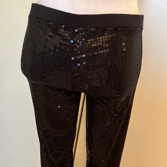🖤🎶Pull On Stretchy Black Sequined Leggings Pants Excellent Condition Sz M - Picture 4 of 5